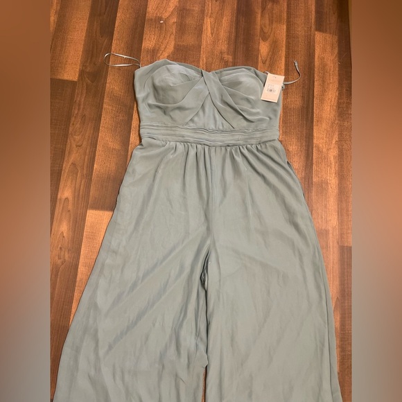Birdy Grey Green Jumpsuit Wide-Leg High-Waisted - Picture 3 of 14